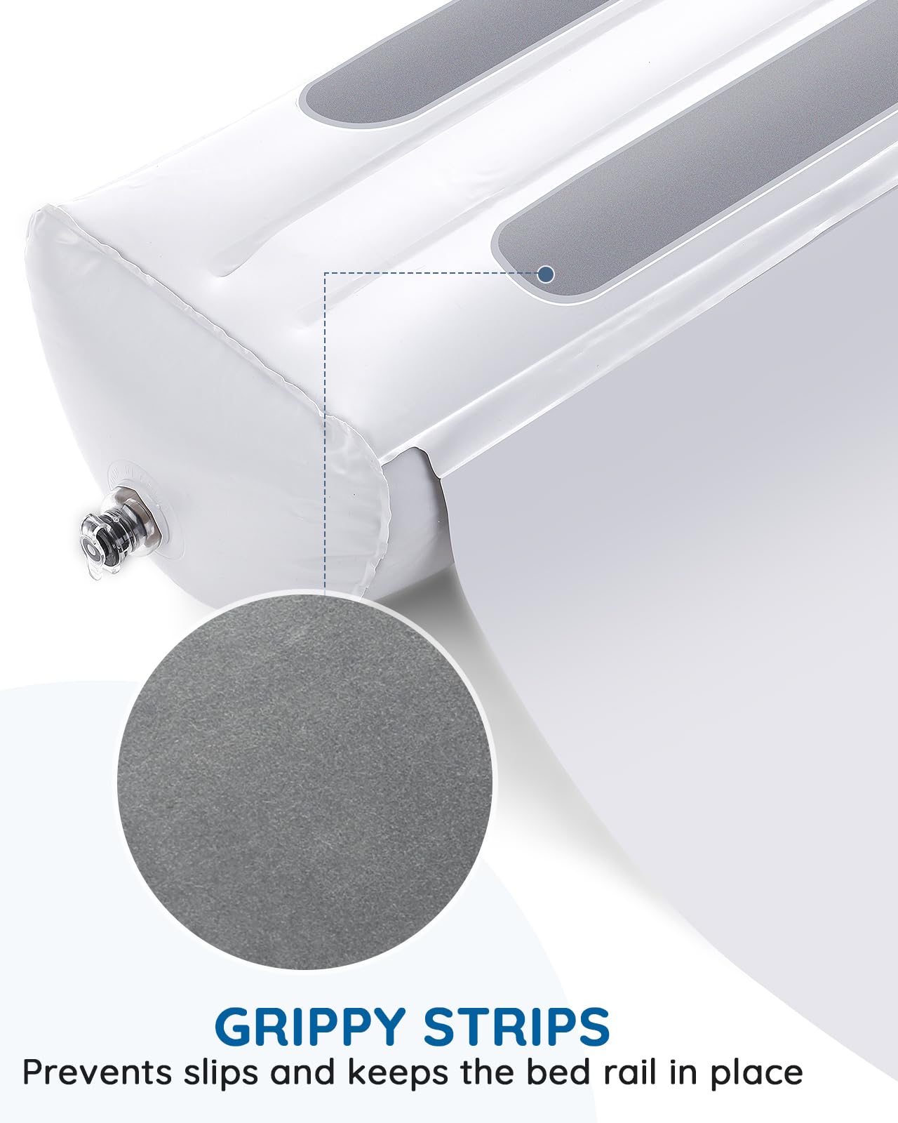 Lilian&Gema soft flocking bed rail closeup shows plush texture and kid-friendly comfort.