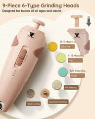 Lilian&Gema adjustable-speed nail care for newborns to toddlers.