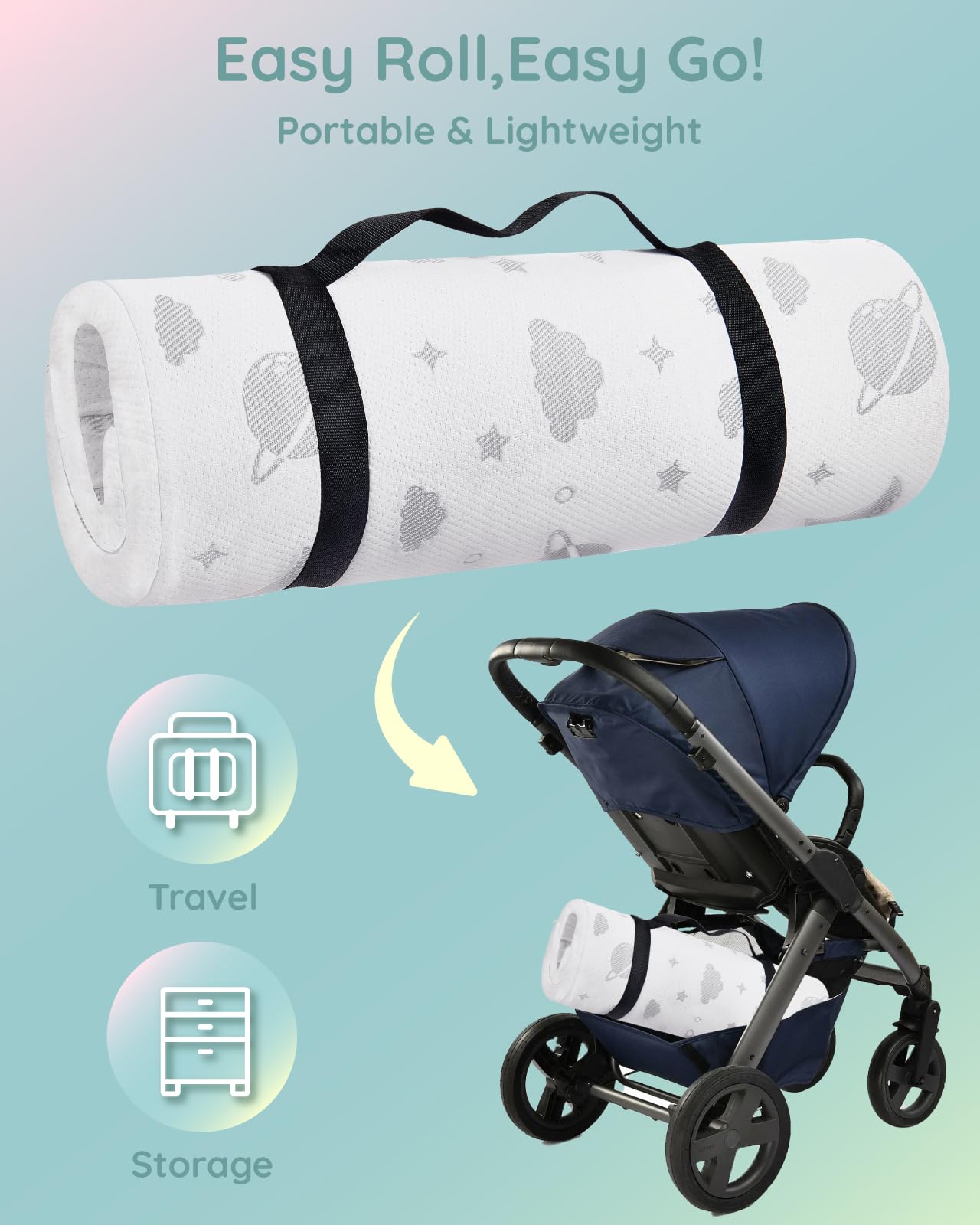 Lilian&Gema carry-handle allows easy transport between rooms