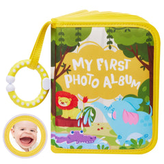 Lilian&Gema soft photo album with elephant cover – a safe, tactile keepsake for baby memories.