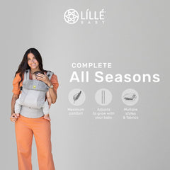 LÍLLÉbaby Complete All Seasons back view highlighting lumbar support for comfort.