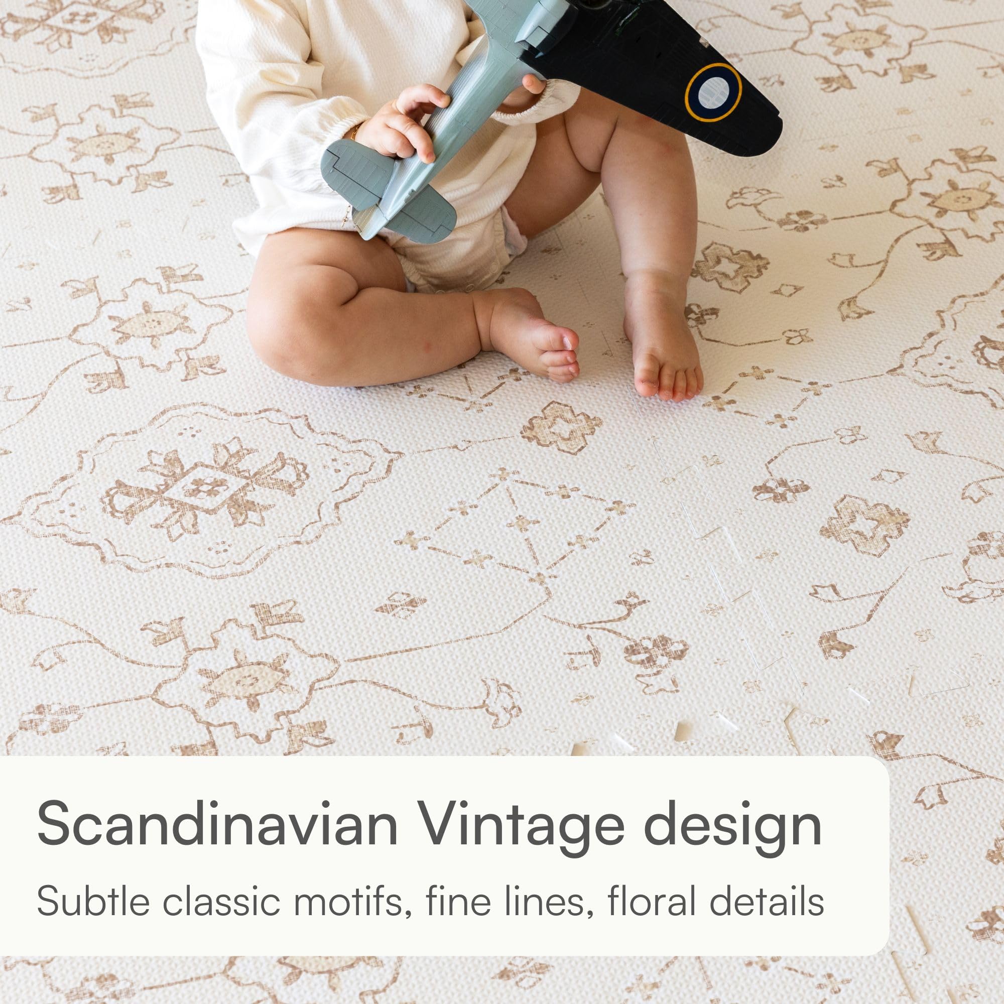 Lillefolk baby play mat waterproof EVA foam for easy wipe-clean surfaces.
