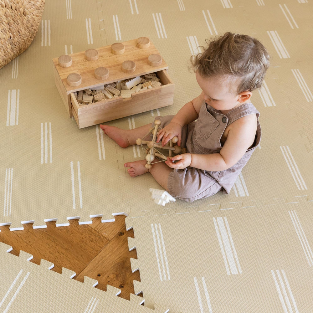 Lillefolk foam baby play mat with interlocking tiles for a safe tummy time surface