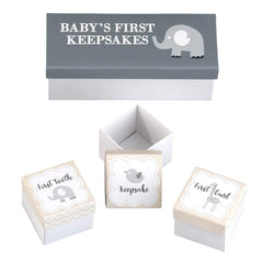 Lillian Rose Baby's First Keepsakes Boxes set for preserving first tooth keepsake