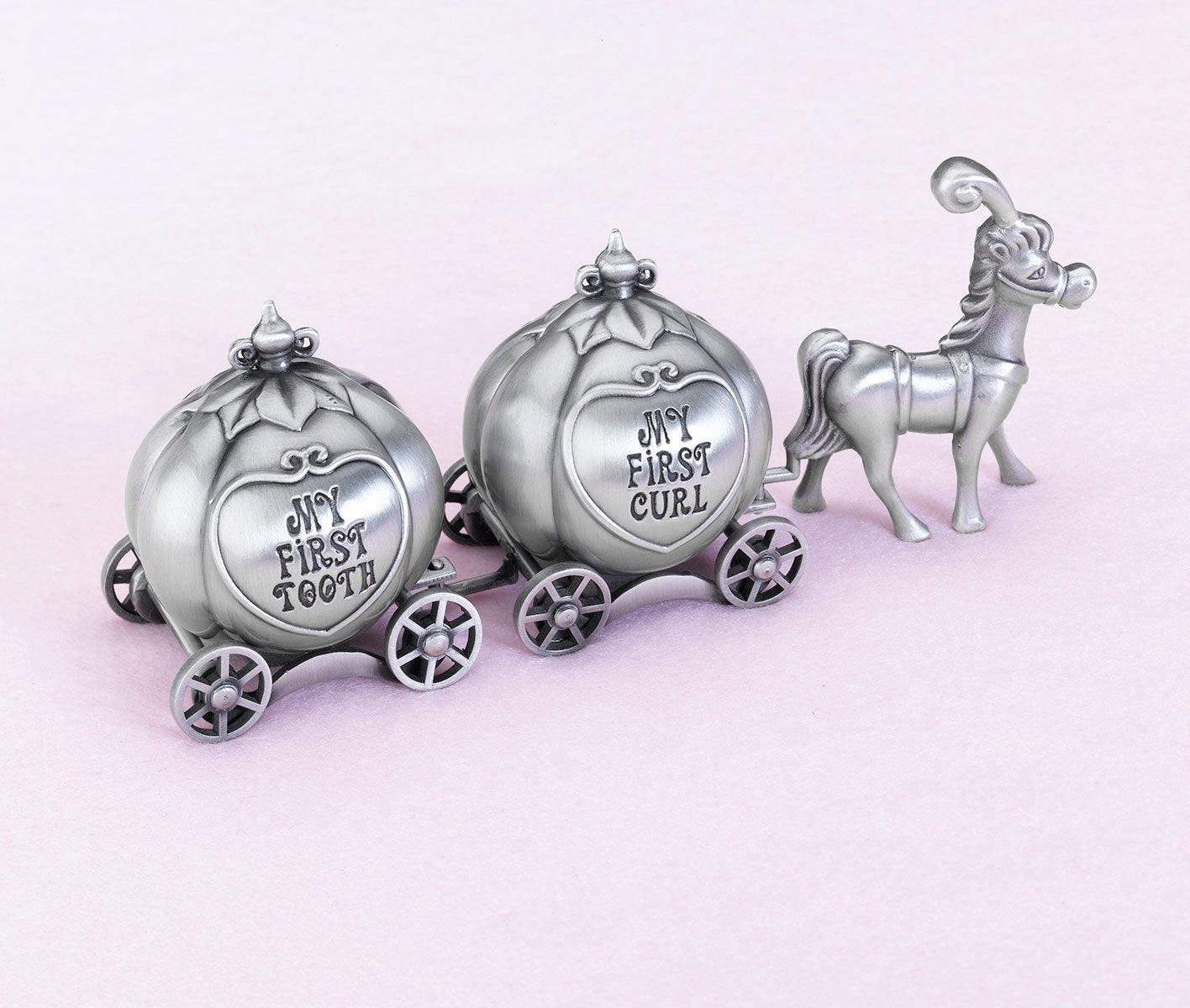 Lillian Rose carriage box one from the fairytale coach set with blue velvet lining enhances keepsake display.