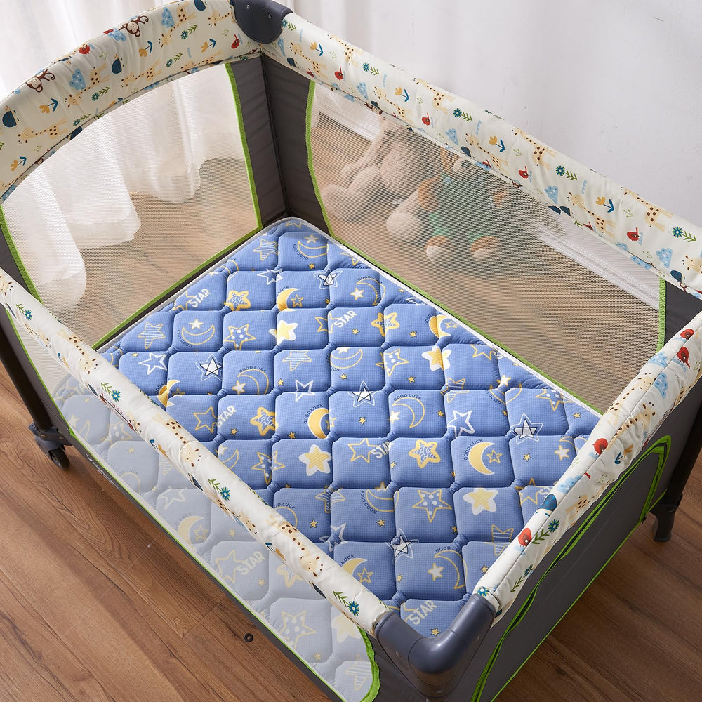 Lillibearas 38x26 inch topper fits standard playards when measured.