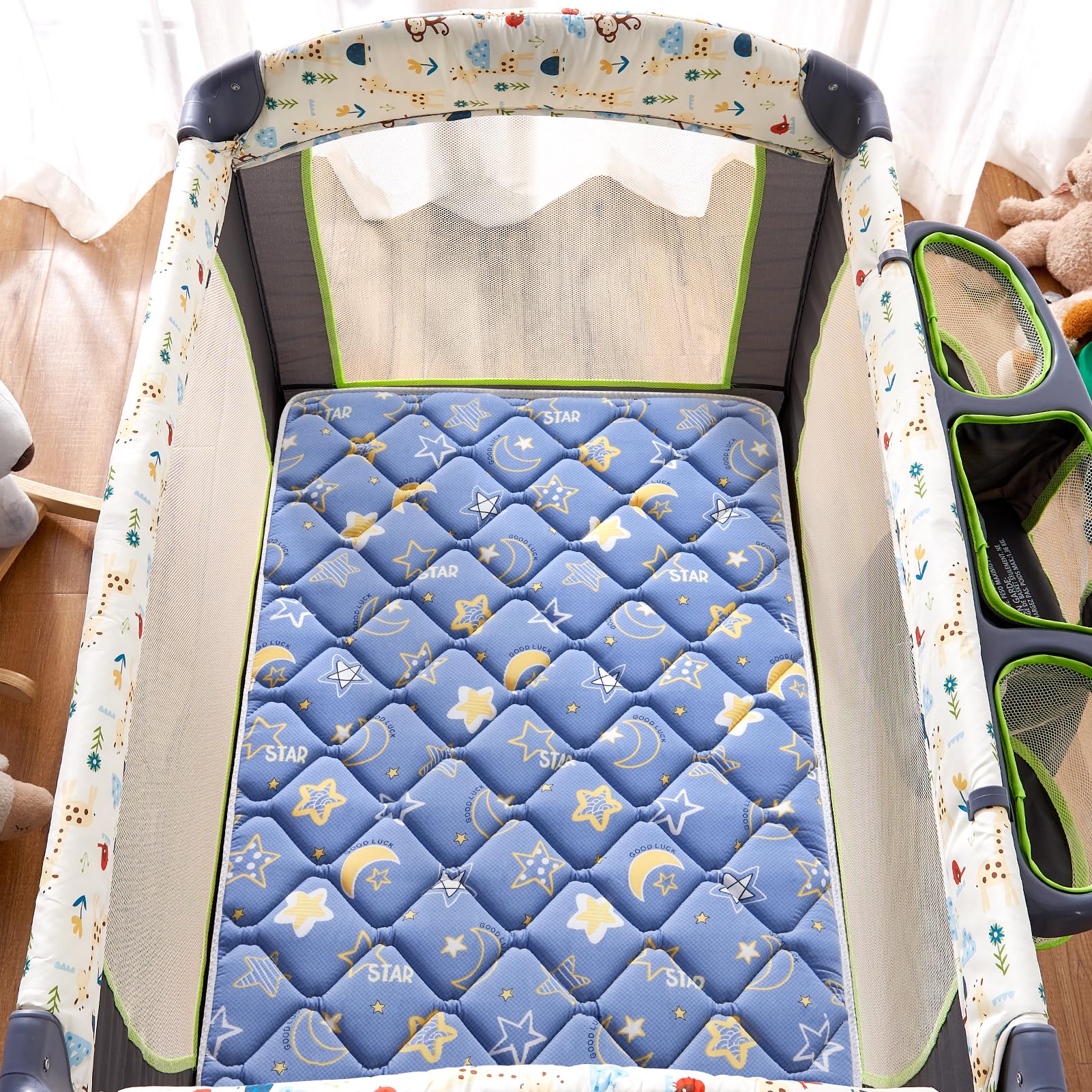 Breathable microfiber cover from Lillibearas helps regulate baby temperature.