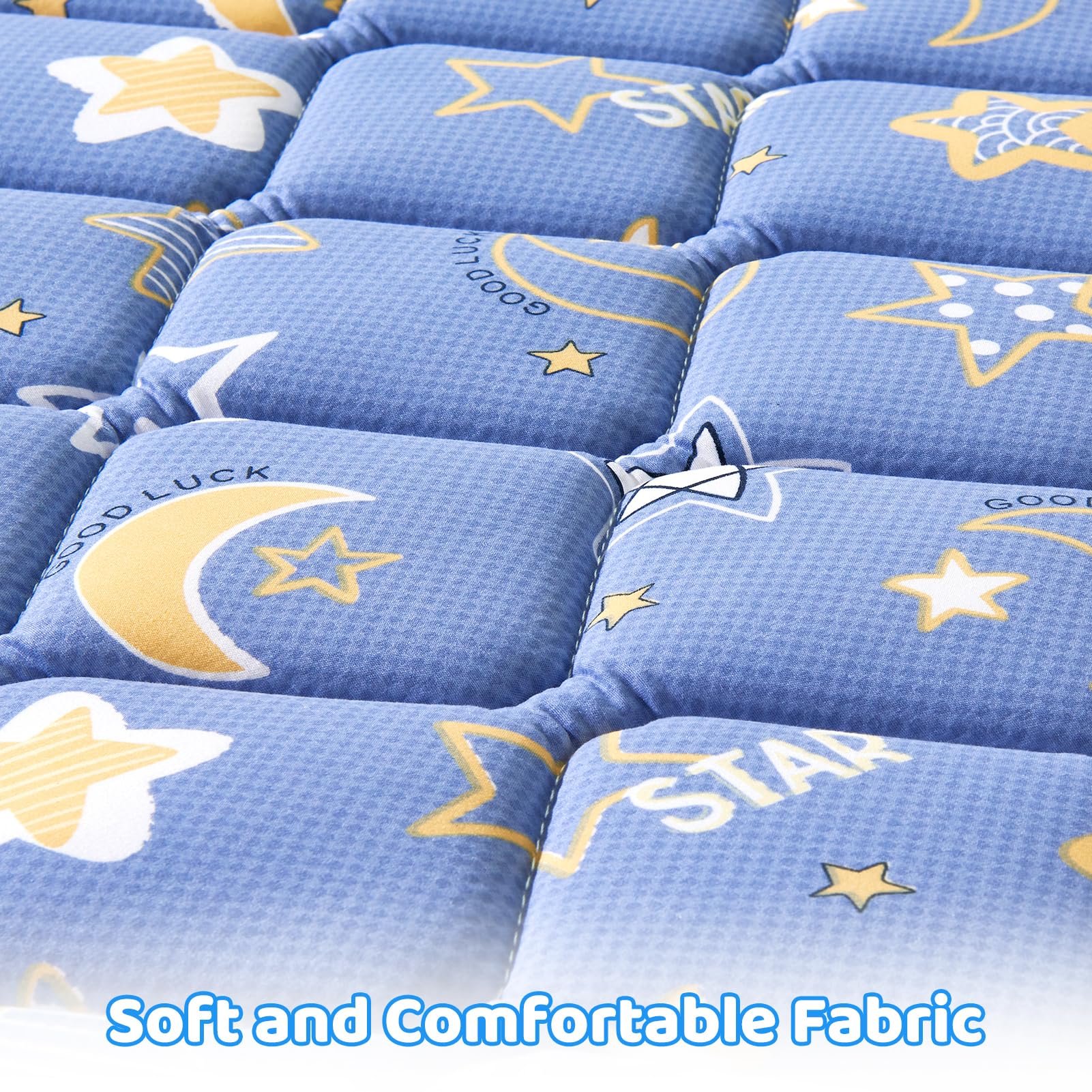 Edge support on the Lillibearas topper provides a stable playard surface.