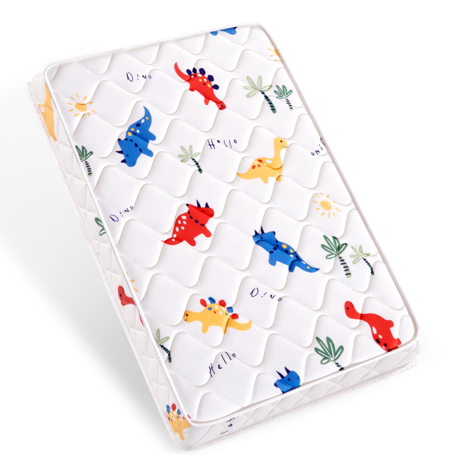 Lillibearas Pack and Play Mattress topper close-up shows firm foam support for babies.