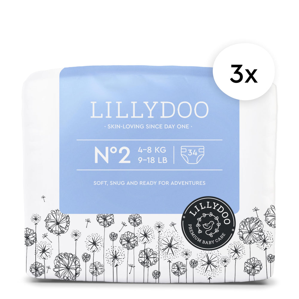 LILLYDOO Size 2 diaper with leak barrier prevents blowouts
