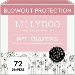 LILLYDOO Baby Diapers Size 1 front view with a snug, comfortable fit.
