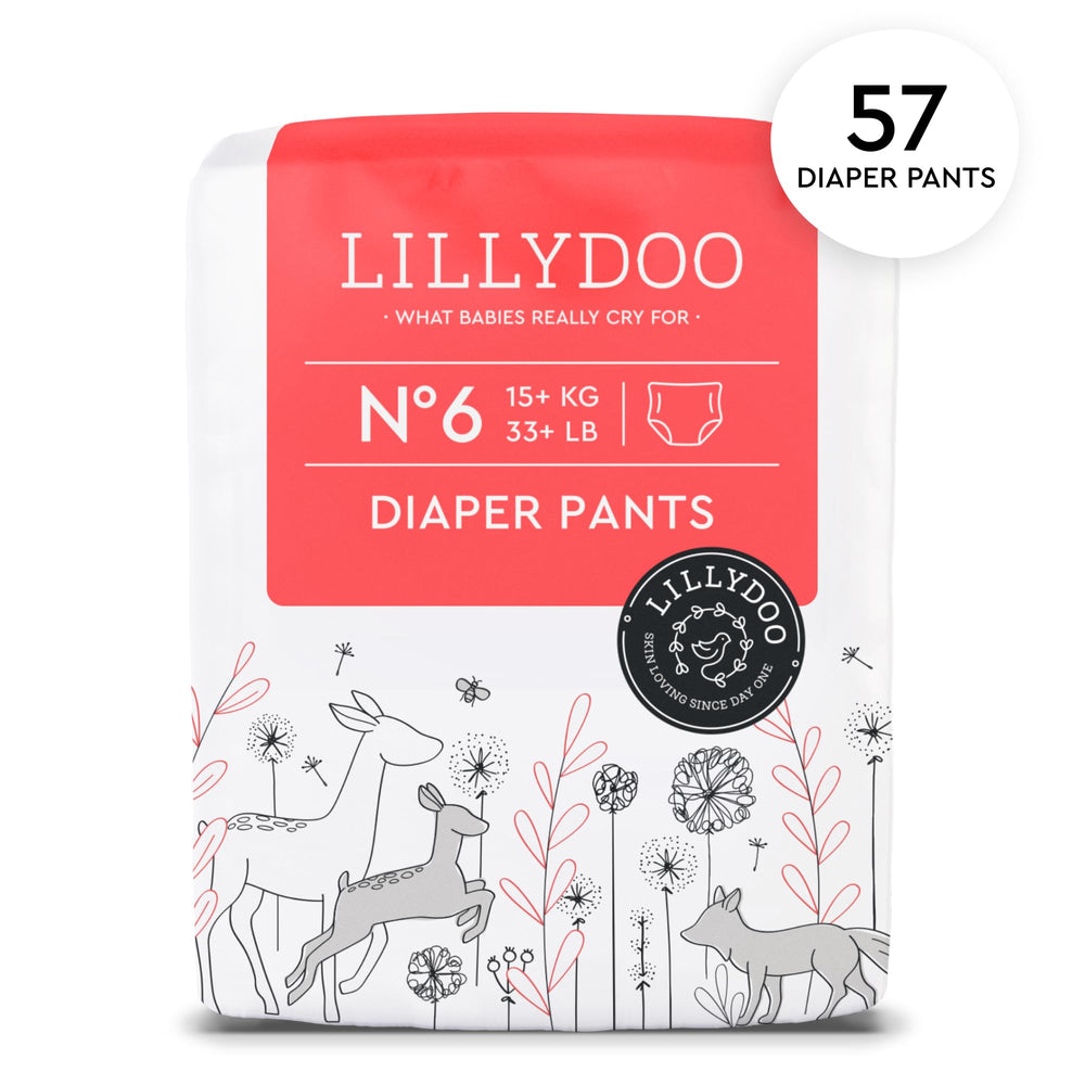 LILLYDOO Size 6 back view highlights secure fit and breathable materials for all-day comfort.