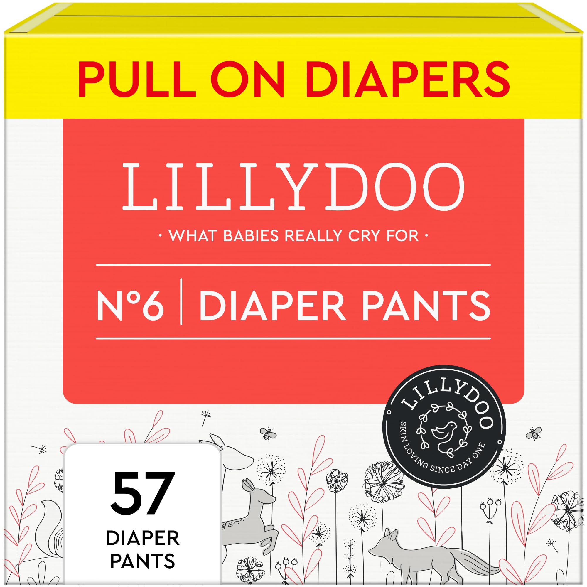 LILLYDOO Pants Size 6 pack front view, ultra-soft and chlorine-free for active toddlers.