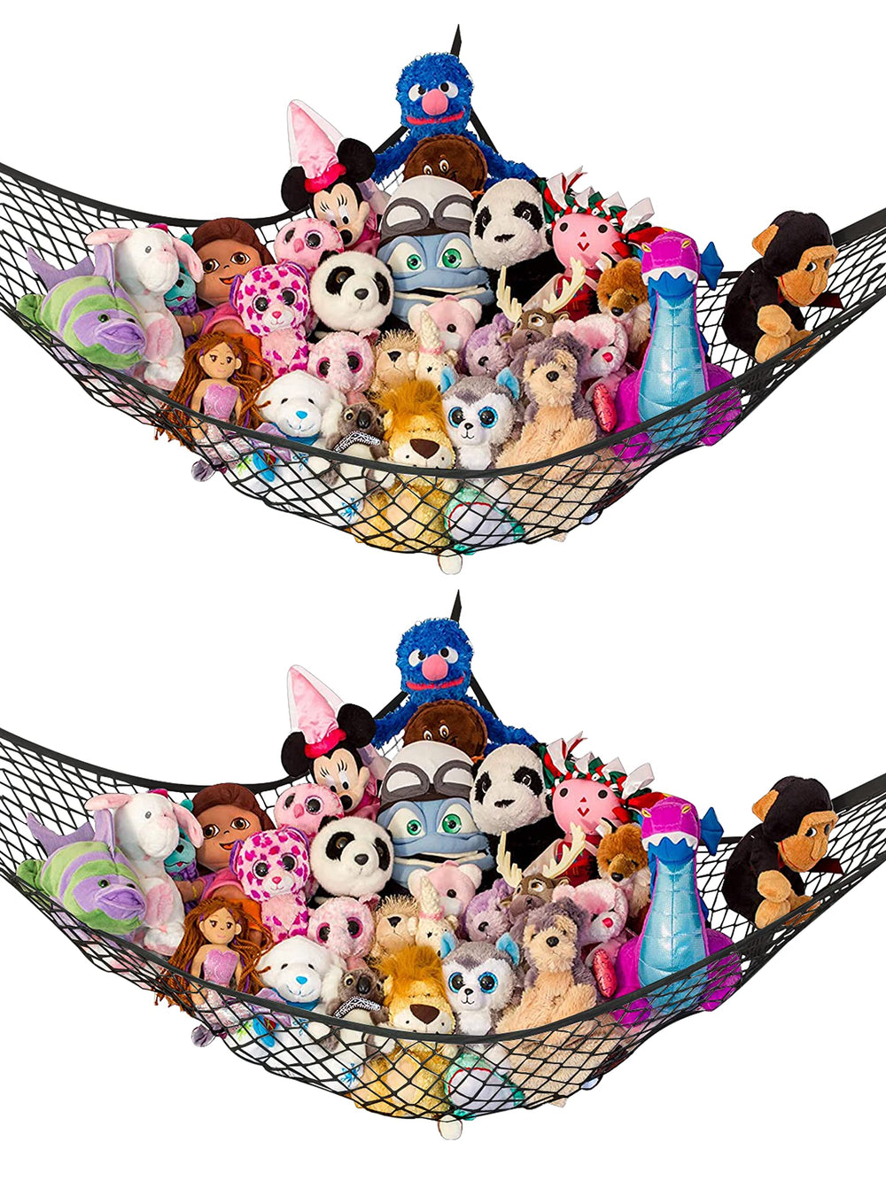 Lilly's Love stuffed animal hammock in corner hanging setup for organized plush displays
