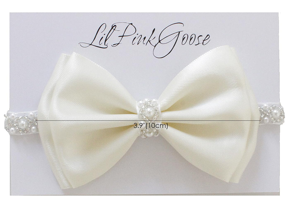 LilPinkGoose pearl rhinestone band adds sparkle to newborn styling