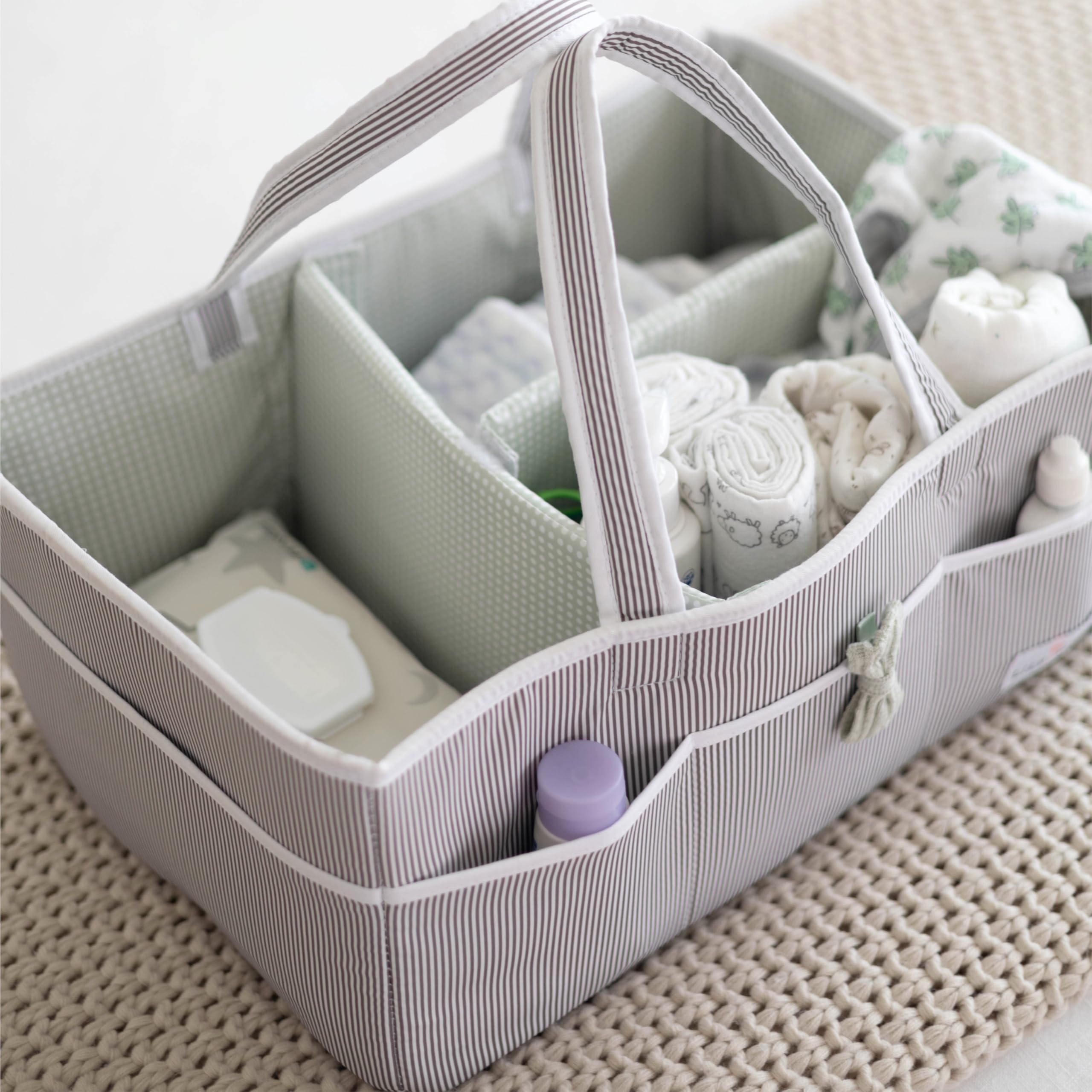 Lily Miles nursery organizer supports easy transitions from crib to car.