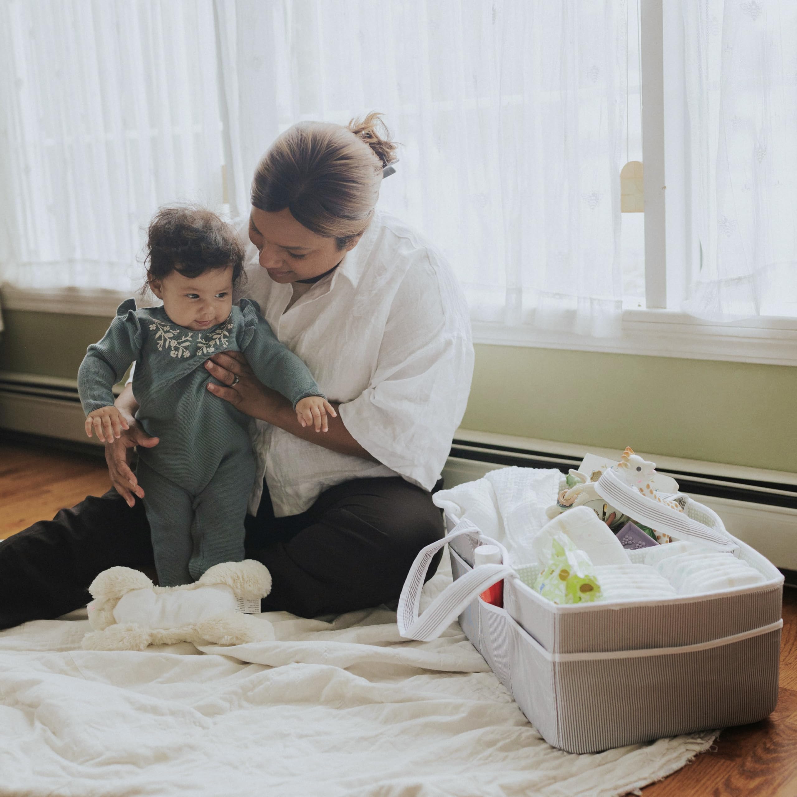 Lily Miles gift-ready diaper caddy ideal for baby showers and registries.
