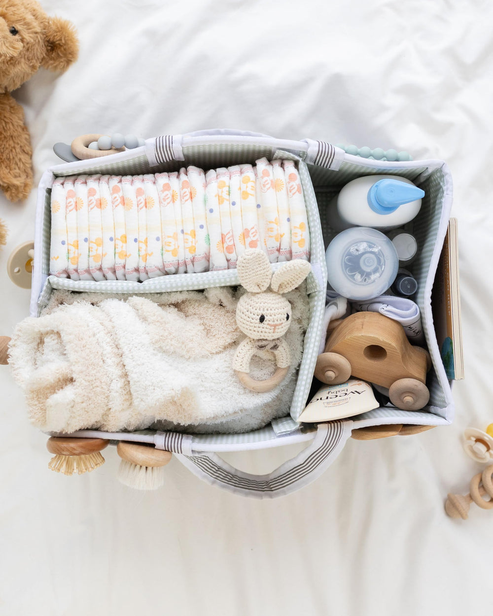Lily Miles nursery organizer goes from crib side to living room