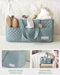 Lily Miles diaper caddy removable dividers for flexible storage layout