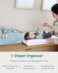 Lily Miles diaper caddy willow green removable dividers for flexible nursery storage