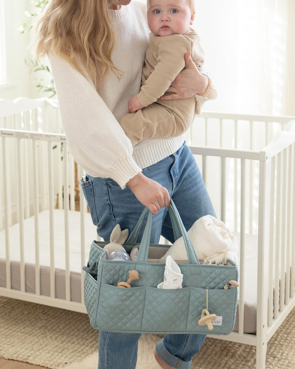 Lily Miles gift-ready diaper caddy as a thoughtful baby shower present