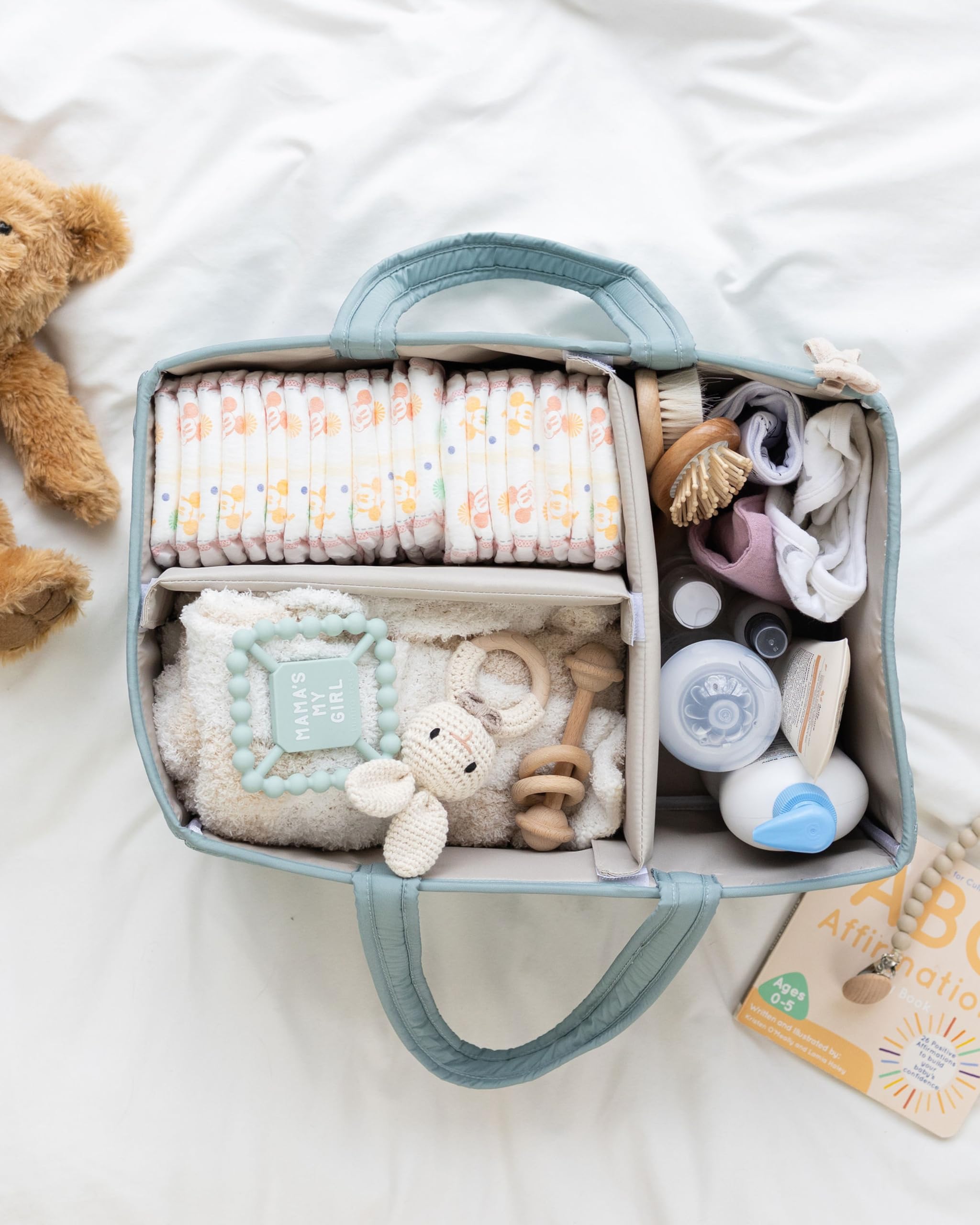 Lily Miles portable diaper caddy for car trips and travel