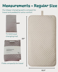 Lily Miles wipeable changing pad enables quick cleanup during outings.