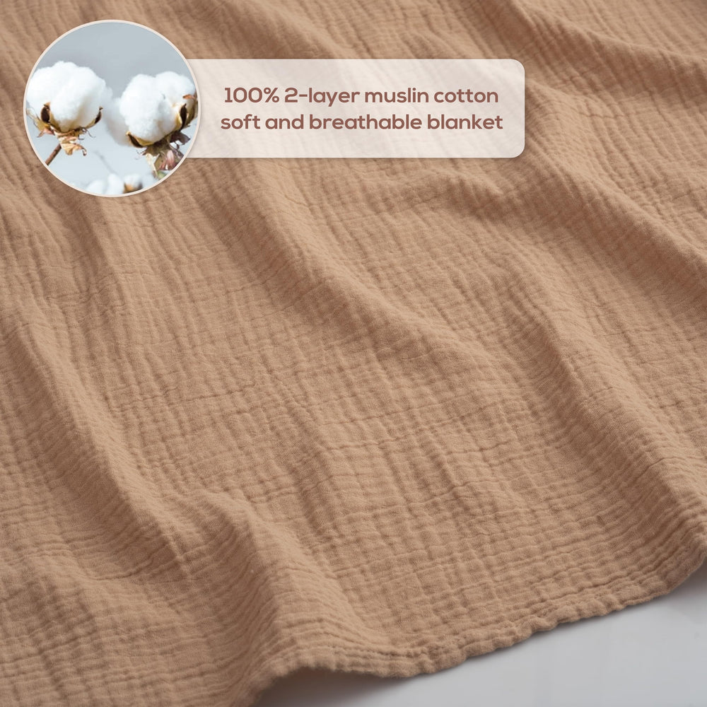 47x47 inch size demonstrates ample coverage for swaddling and layering.
