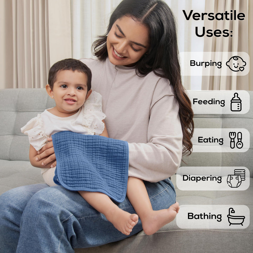 LILY O LAUREL muslin burp cloth skin-friendly for sensitive areas.