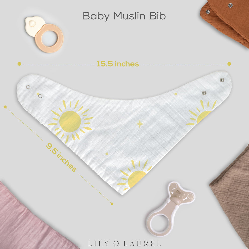 LILY O LAUREL muslin bib demonstrates absorbent drool protection