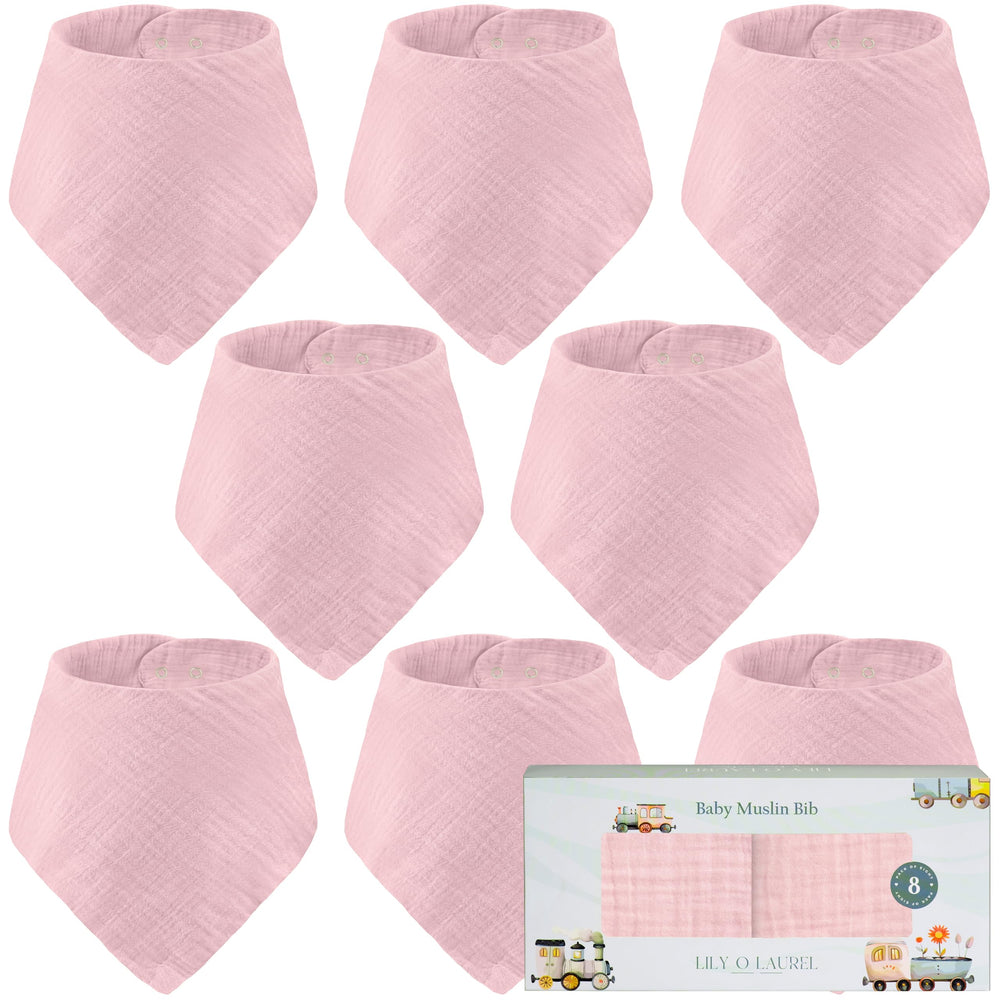 LILY O LAUREL muslin baby bandana bib close-up showing soft texture for delicate skin