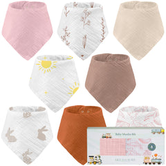 LILY O LAUREL muslin baby bandana bib with soft fabric for gentle skin comfort