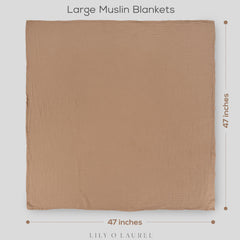 Close-up shows airy weave and gentle texture from LILY O LAUREL muslin.