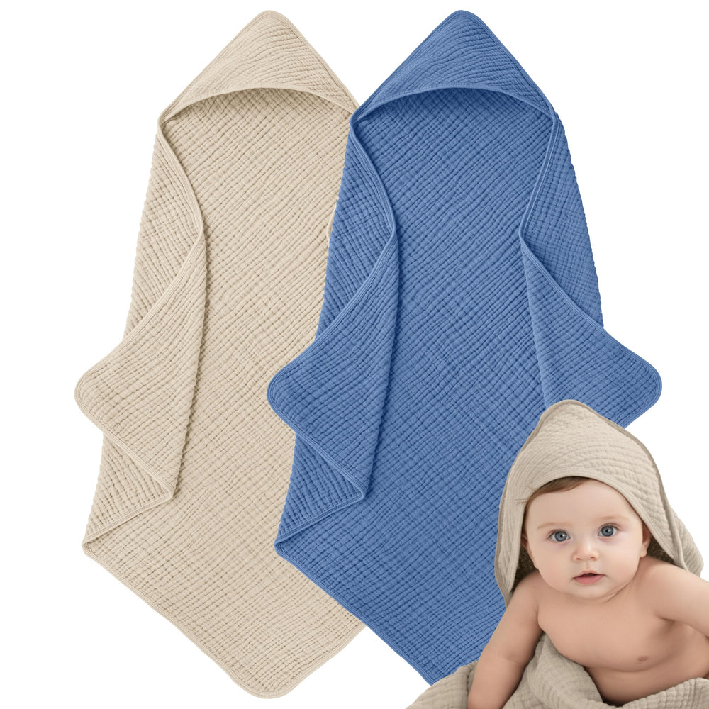 LILY O LAUREL muslin hooded towel after-bath wrap keeps newborns warm and cozy.