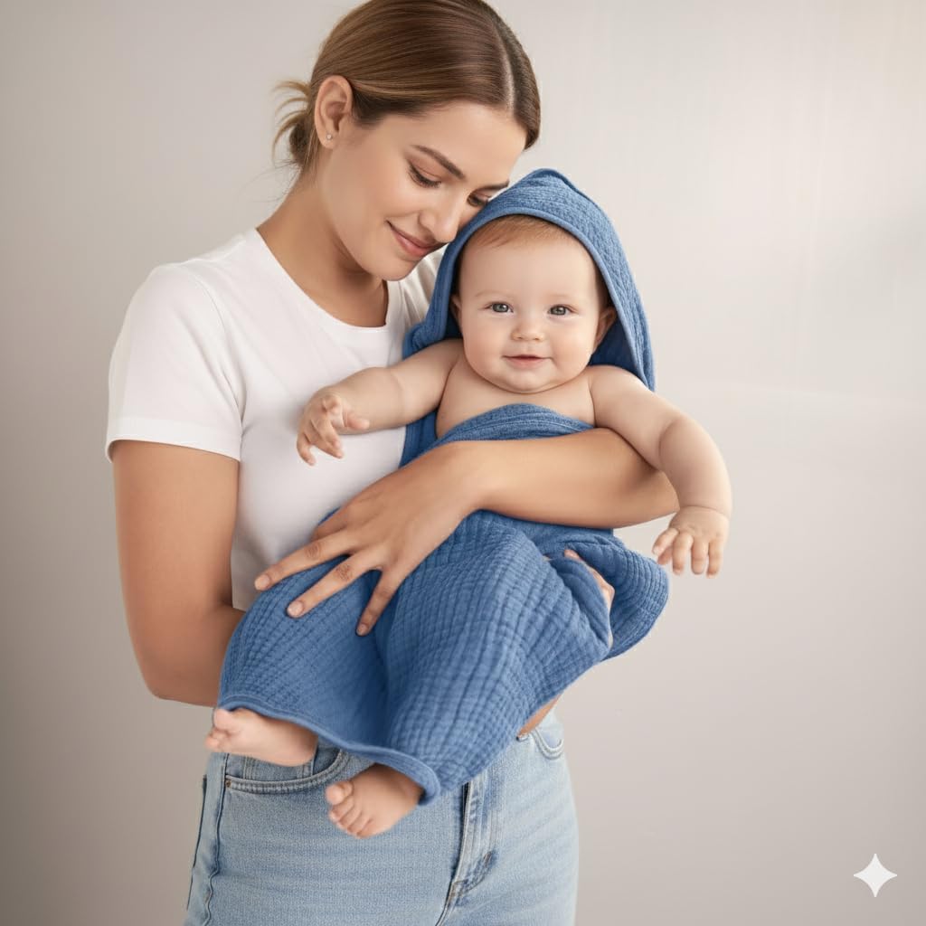 LILY O LAUREL baby towel is 32x32 inches for newborns and toddlers.