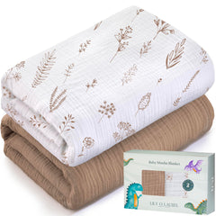 LILY O LAUREL muslin swaddle blanket pack offers soft, breathable comfort for newborns.
