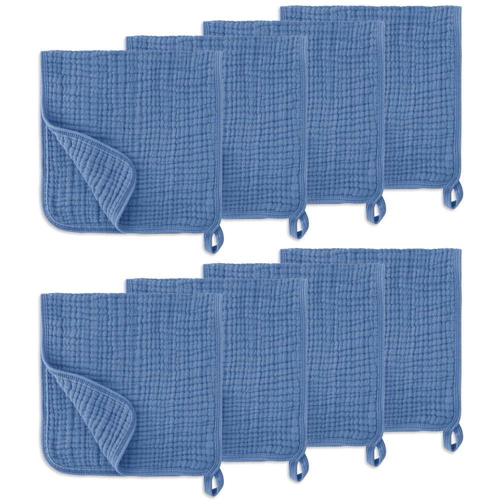 LILY O LAUREL muslin burp cloth pack of 8 for easy rotation.