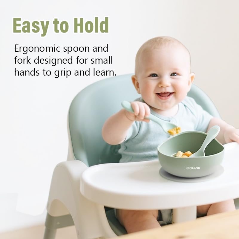 Lilyland silicone spoons with soft edges for safe feeding practice