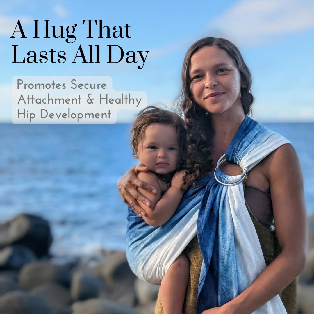 Lilymoon breastfeeding-friendly sling enabling discreet nursing while holding baby close.