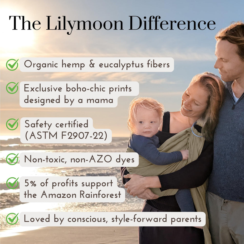 Lilymoon forest-donation initiative highlighting 5% support for Amazon rainforest communities.