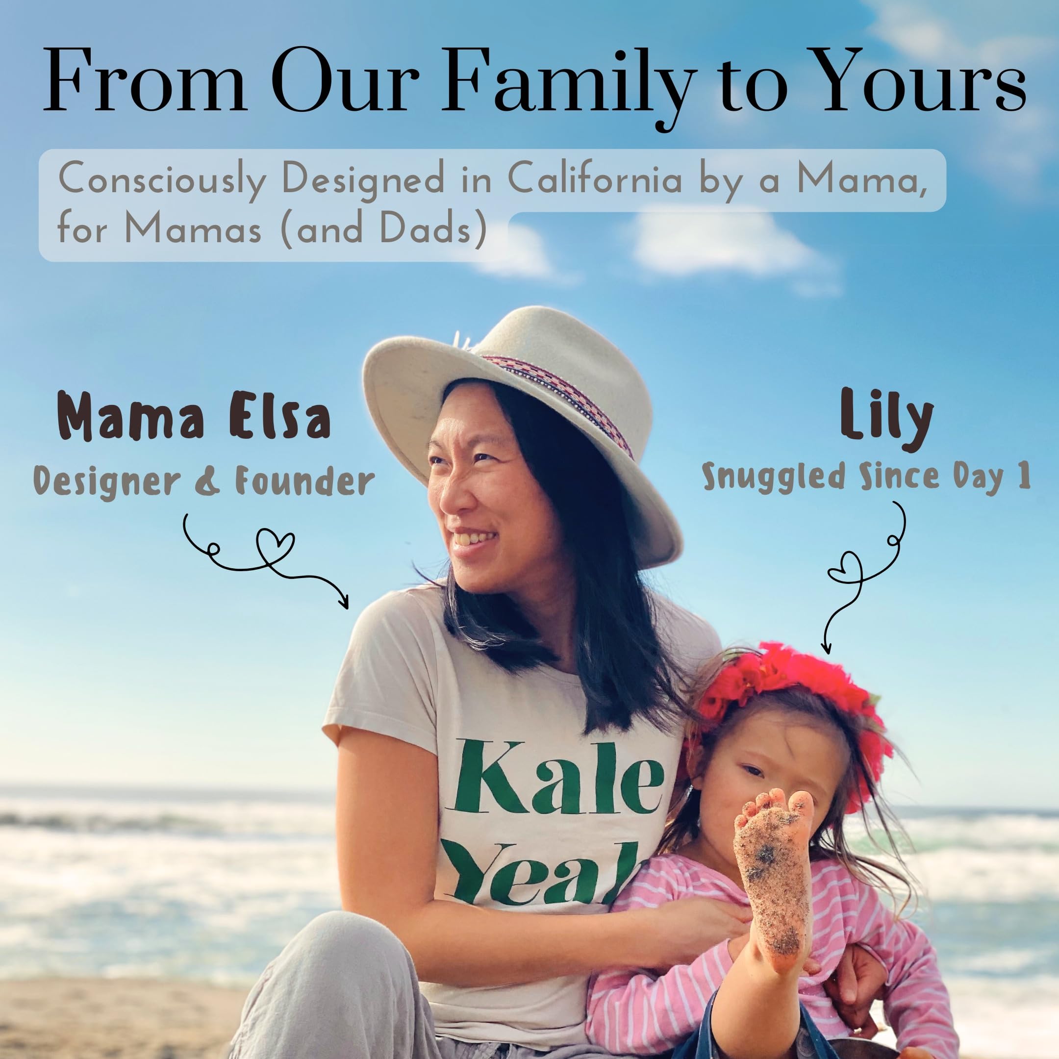 Lilymoon one-size-fits-all ring sling suitable for diverse caregiver bodies.