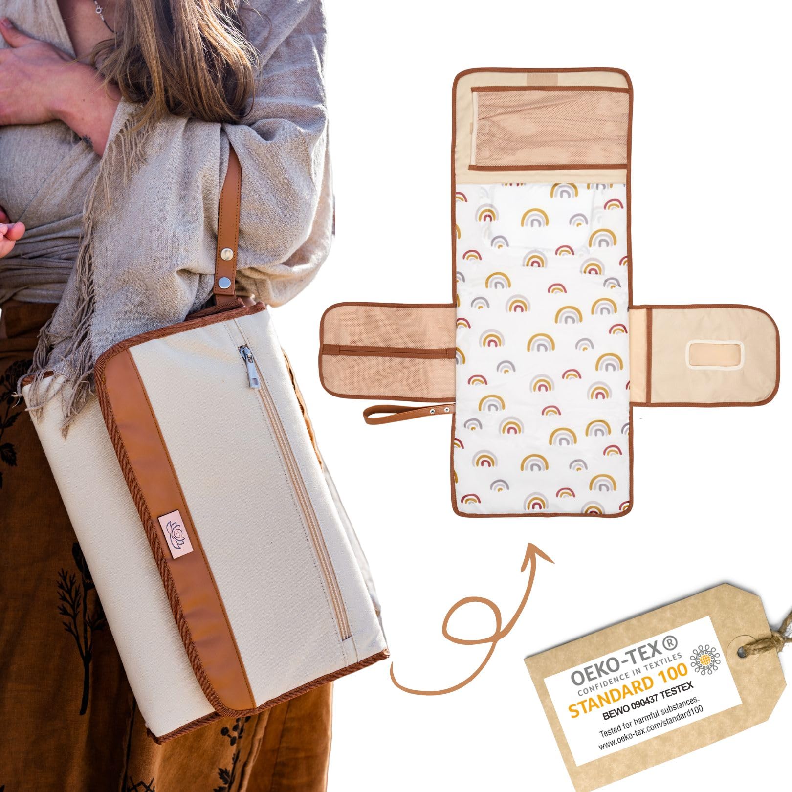 LilyMoon portable diaper changing pad folded compactly for travel use.