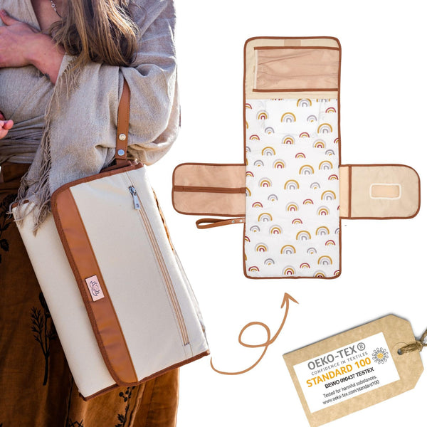 LilyMoon portable diaper changing pad folded compactly for travel use.