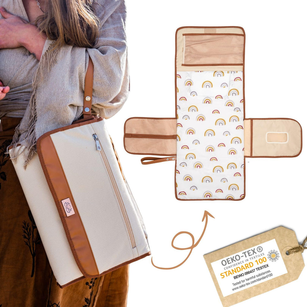 LilyMoon portable diaper changing pad folded compactly for travel use.