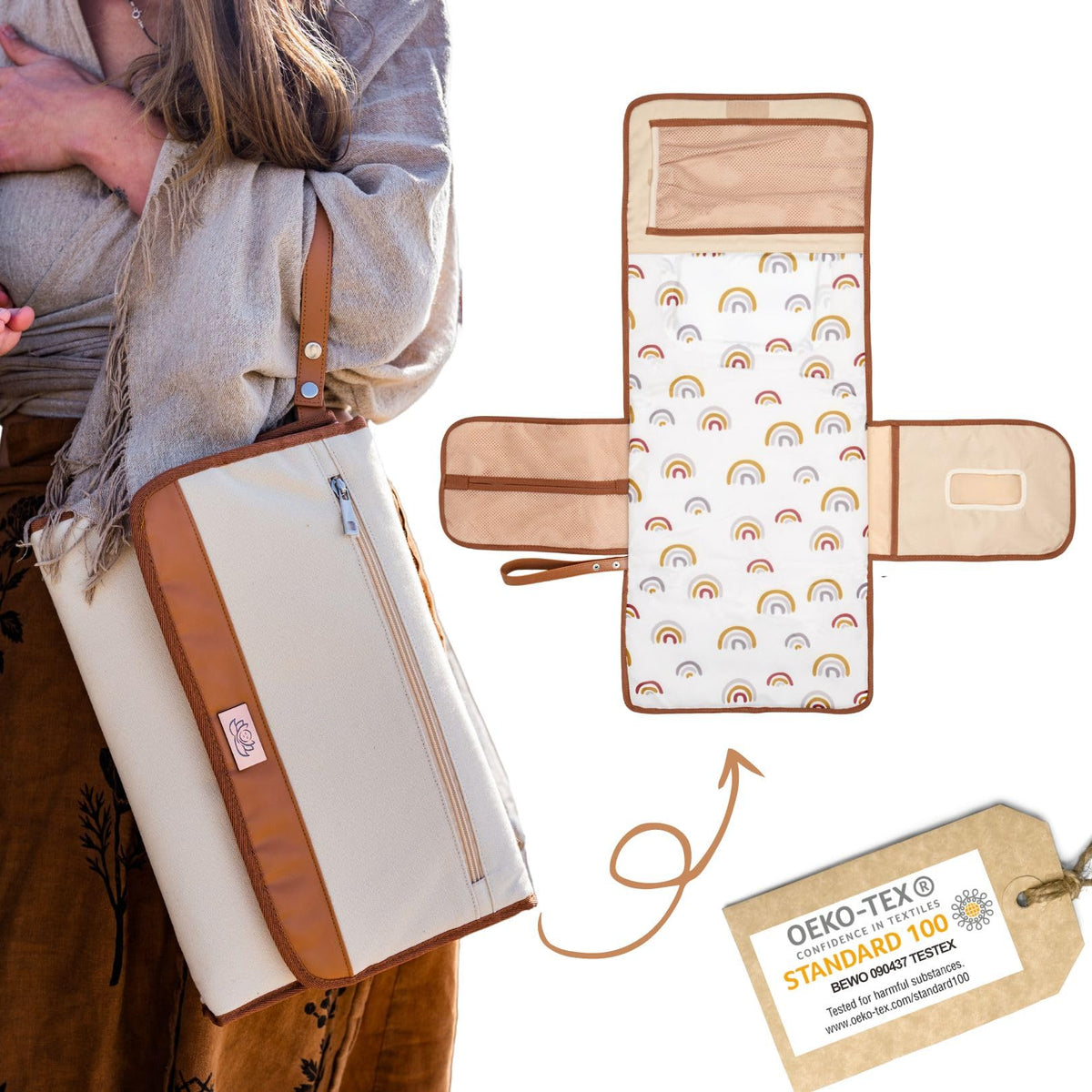 LilyMoon portable diaper changing pad folded compactly for travel use.