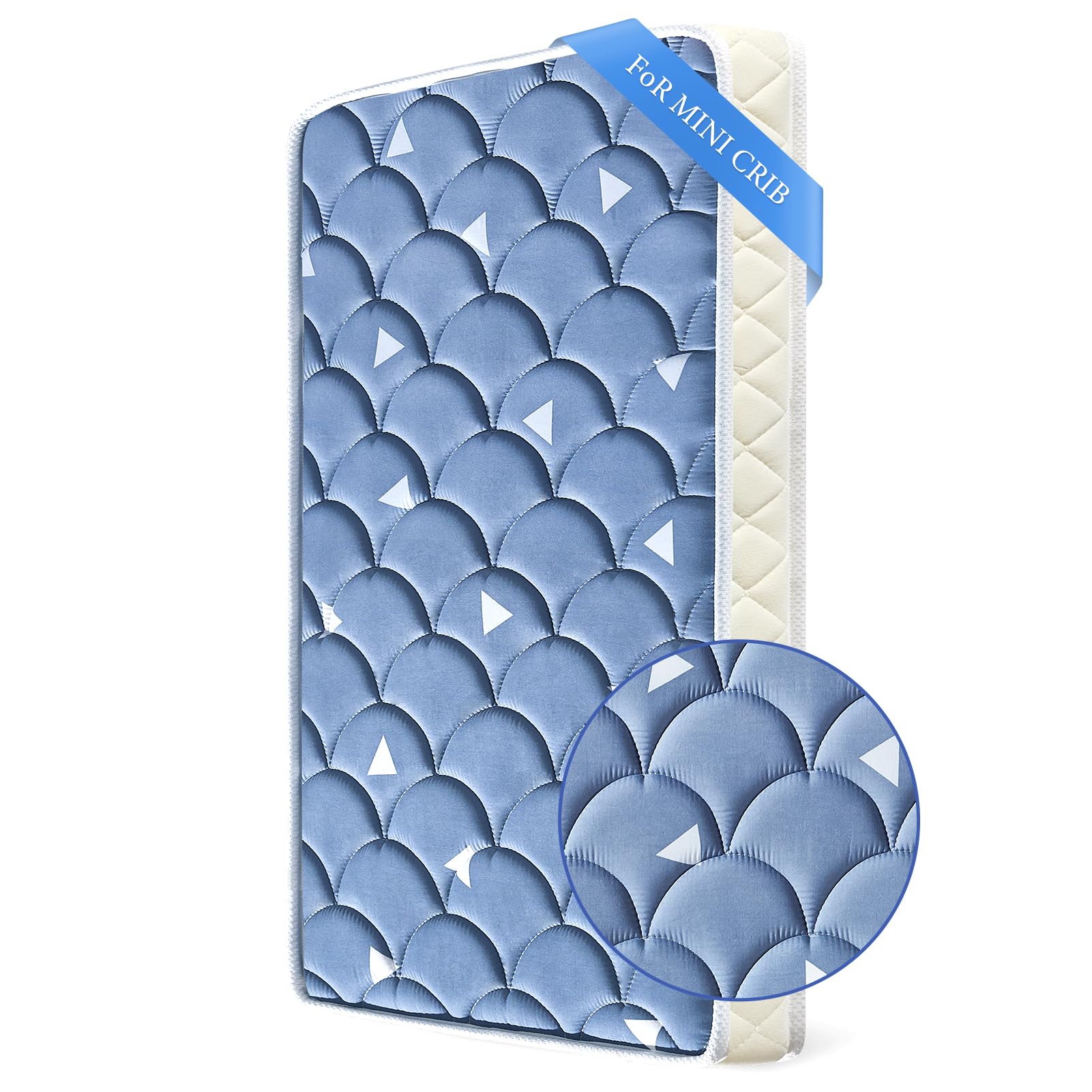 LILYVIBEBEARHAPPY mini crib mattress with thick foam for secure, comfy naps