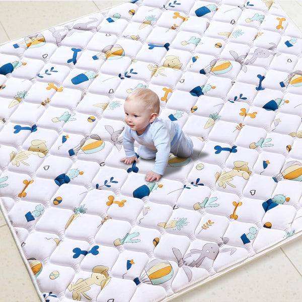 LILYVIBEBEARHAPPY premium foam baby play mat, front view, soft cushion for safe floor play
