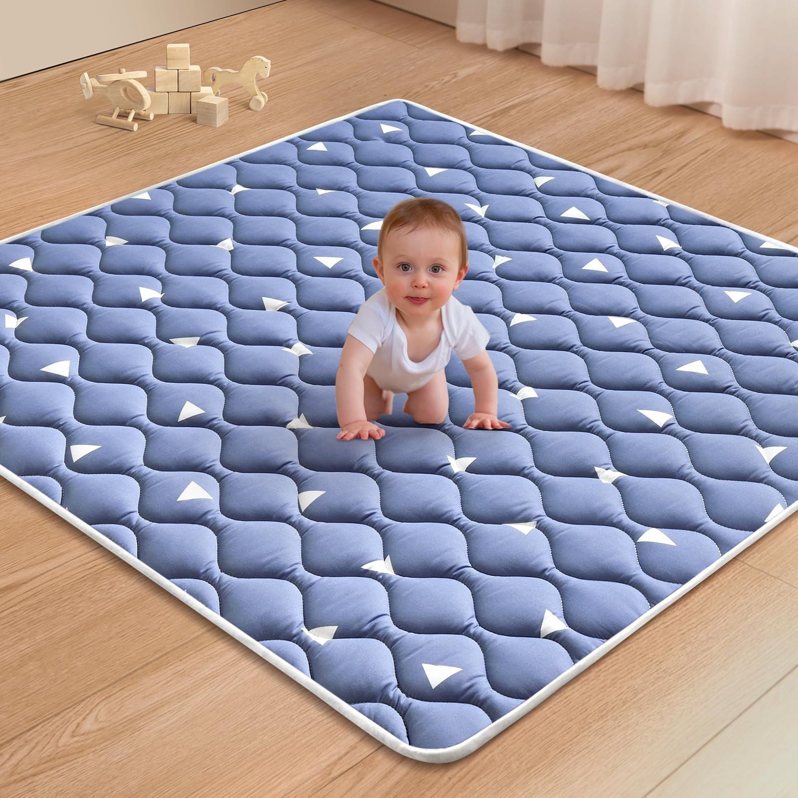 LILYVIBEBEARHAPPY premium foam play mat 50x50 on the floor for safe crawling