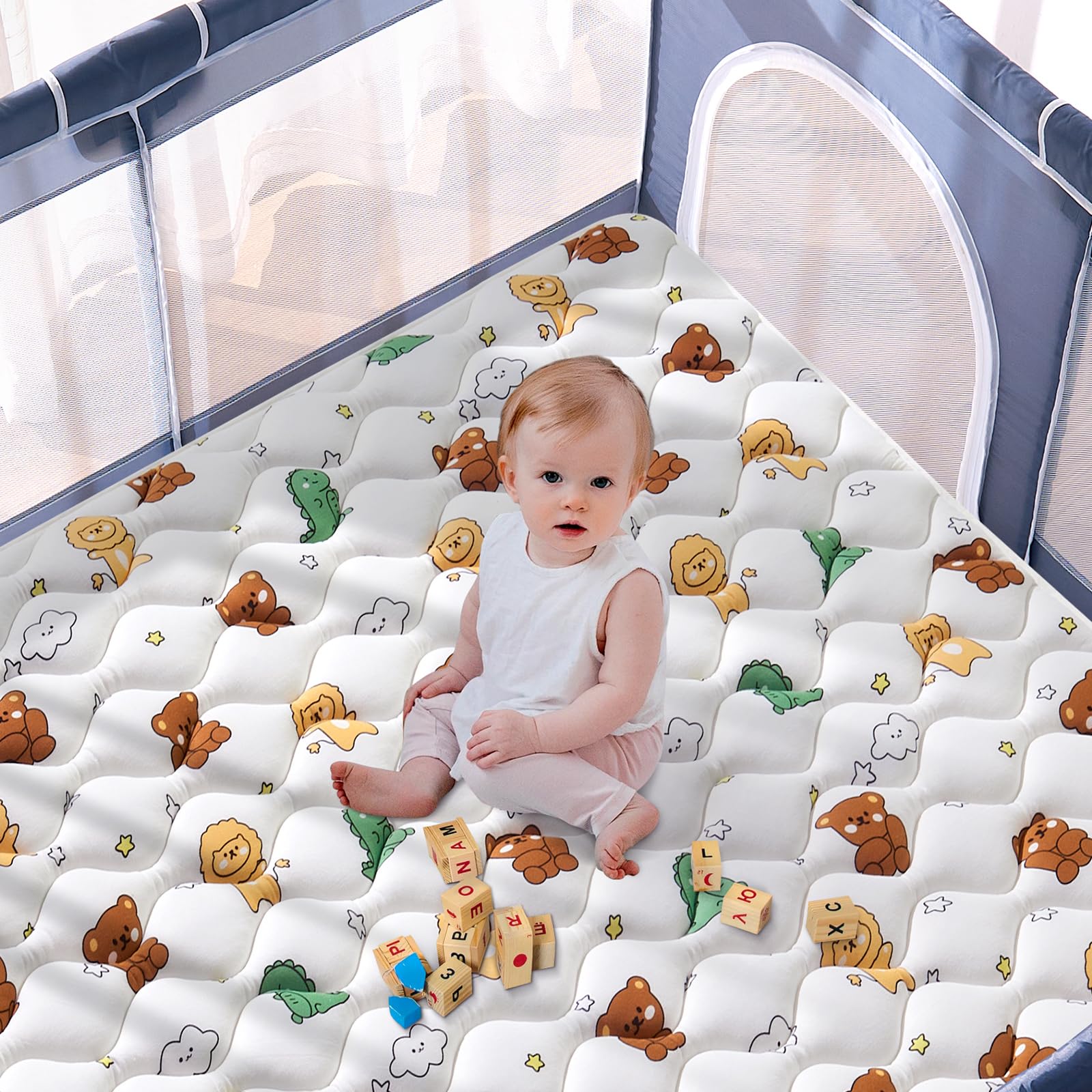 LILYVIBEBEARHAPPY Tummy-time zone with soft cushioning for early development.