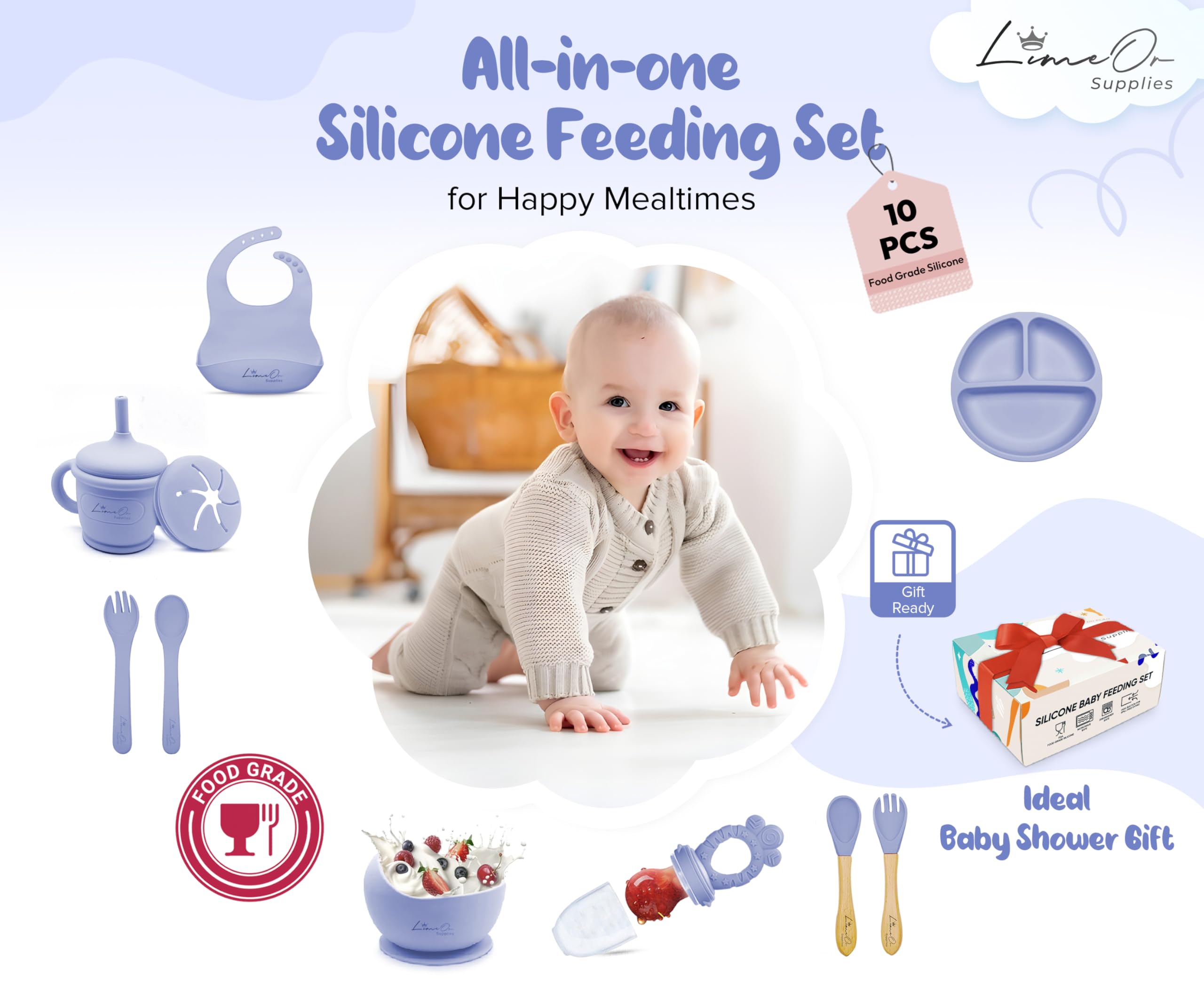 LimeOr Supplies wooden feeding spoon with ergonomic grip